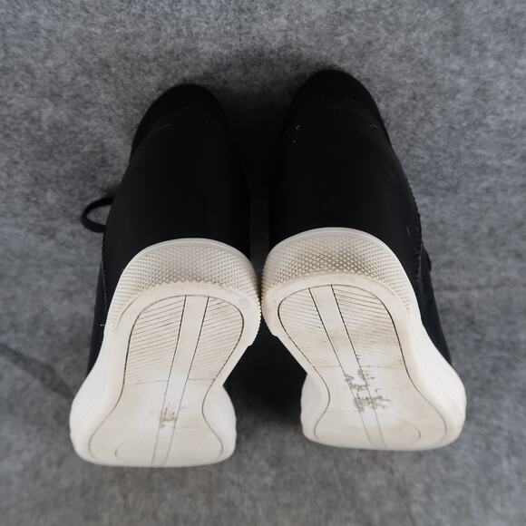 Aldo Shoes Womens 10 Fashion Wedge Sneakers Hidden Heel Zip Black Lace Up Style - Picture 13 of 15